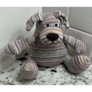 Muji Striped Puppy Dog Soft Toy Plush 5"